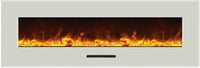Amantii 60" Flush Mount Fireplace with Black Glass Surround And Log Set