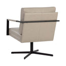 Sunpan Randy Swivel Lounge Chair Alpine Beige / Linea Wood Leather