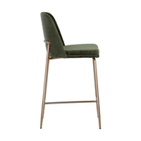 Sunpan Zeke Counter Stool Antique Brass in Bergen Ivory / Bergen Olive