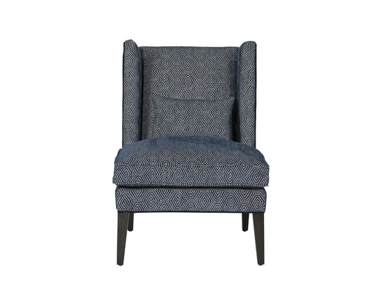 Sunpan Kenzo Lounge Chair Chevron Grey-Antonio Charcoal / Fuego Navy-Abbington Navy