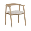 Sunpan Jeremy Dining Armchair in Dark Brown-Belfast Heather Grey / Weathered Oak-Dove Cream / Black