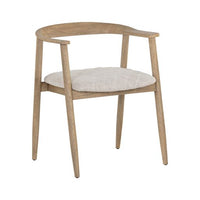 Sunpan Jeremy Dining Armchair in Dark Brown-Belfast Heather Grey / Weathered Oak-Dove Cream / Black