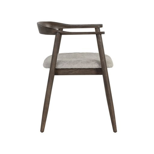 Sunpan Jeremy Dining Armchair in Dark Brown-Belfast Heather Grey / Weathered Oak-Dove Cream / Black