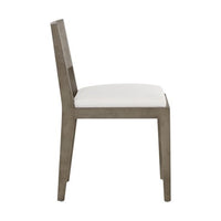 Sunpan Francis Dining Chair in Ash Grey-Linoso Ivory / Dark Brown-Linoso Light Grey