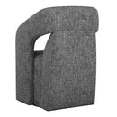 Sunpan Kendrick Wheeled Dining Armchair in Abbington Black / Moto Stucco / Nash Zebra