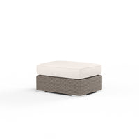 Sunset West Coronado Wicker Ottoman With Cushions