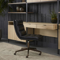 Sunpan Stinson Office Chair Bravo Black / Cognac / Cream