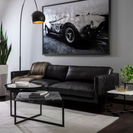 Sunpan Rivas Coffee Table Grey / White Marble