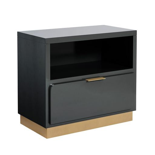 Sunpan Jenkins Nightstand High Gloss Cream / Grey