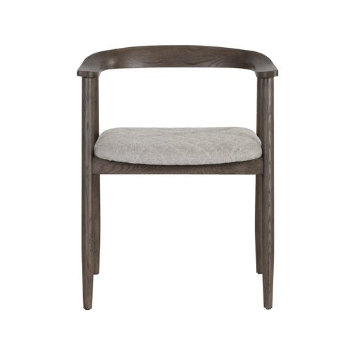 Sunpan Jeremy Dining Armchair in Dark Brown-Belfast Heather Grey / Weathered Oak-Dove Cream / Black