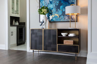 Sunpan Kezna Table Lamp Black Marble-Matte Black / White Marble-White Black