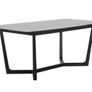 Sunpan Kali Dining Table 70.5" in Black - Grey Marble / Pale Honey - White Marble