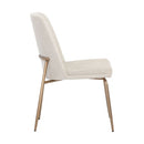 Sunpan Zeke Dining Chair Antique Brass in Bergen Ivory / Bergen Olive