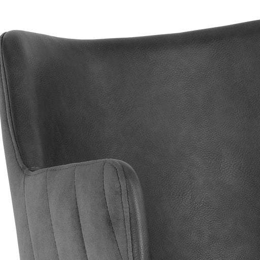 Sunpan Griffin Swivel Dining Armchair in November Grey - Bravo Cognac / Town Grey - Roman Grey