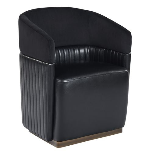 Sunpan Genval Wheeled Lounge Chair - Abbington Black/Cantina Black