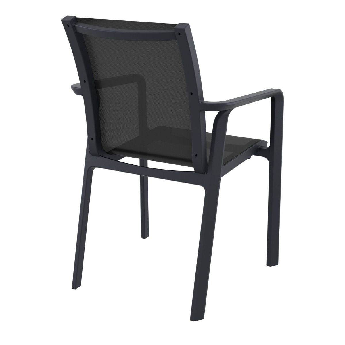 Compamia Pacific Sling Arm Chair Black, Dark Gray Frame Black Sling, Taupe Frame Taupe Sling, White Frame White Sling- Set of 4