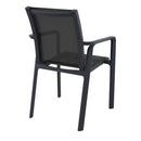 Compamia Pacific Sling Arm Chair Black, Dark Gray Frame Black Sling, Taupe Frame Taupe Sling, White Frame White Sling- Set of 4