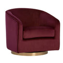 Sunpan Hazel Swivel Lounge Chair in Gold - Belfast Heather Grey / Black Sky / Blush Sky / Burgundy Sky / Deep Green Sky / Navy Blue Sky / Dark-Bronze Gold Sky
