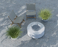 Sunset West Gravelstone Round Fire Table with Glass Surround