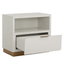 Sunpan Jenkins Nightstand High Gloss Cream / Grey