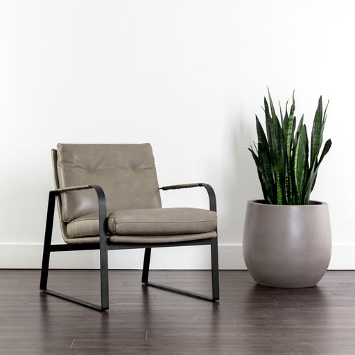 Sunpan Sterling Lounge Chair Missouri Mahogany Leather / Missouri Stone Leather