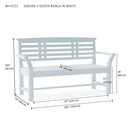 Anderson Teak Sakura 2-Seater Teak Bench In White Finish