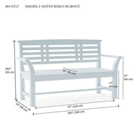 Anderson Teak Sakura 2-Seater Teak Bench In White Finish