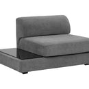 Sunpan Harmony Modular Armless Chair in Left-Shelf Danny Dark Grey / Right-Shelf Danny Dark Grey