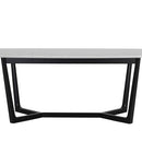 Sunpan Kali Dining Table 70.5" in Black - Grey Marble / Pale Honey - White Marble