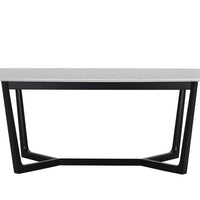 Sunpan Kali Dining Table 70.5" in Black - Grey Marble / Pale Honey - White Marble