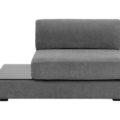 Sunpan Harmony Modular Armless Chair in Left-Shelf Danny Dark Grey / Right-Shelf Danny Dark Grey