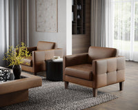 Sunpan Karmelo Armchair Cognac/Vintage Charcoal Leather