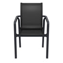 Compamia Pacific Sling Arm Chair Black, Dark Gray Frame Black Sling, Taupe Frame Taupe Sling, White Frame White Sling- Set of 4