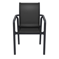 Compamia Pacific Sling Arm Chair Black, Dark Gray Frame Black Sling, Taupe Frame Taupe Sling, White Frame White Sling- Set of 4