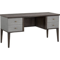 Sunpan Pattinson Desk Dark Brown-Grey Shagreen / White Ceruse-Cream Shagreen