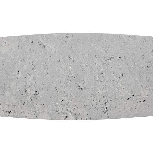 Sunpan Kali Dining Table 70.5" in Black - Grey Marble / Pale Honey - White Marble