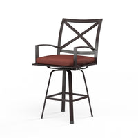 Sunset West La Jolla Aluminum Swivel Barstool with Cushion