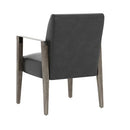 Sunpan Earl Dining Armchair in Ash Grey - Brentwood Charcoal / Natural - Pecan Leather