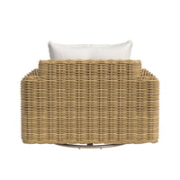 Sunset West Playa Oversized Swivel Club Chair in Soothe Pearl with Flange Welt