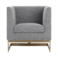 Sunpan Yvette Armchair Gold in Abbington Charred Brown /  Chacha Grey / Meg Olive