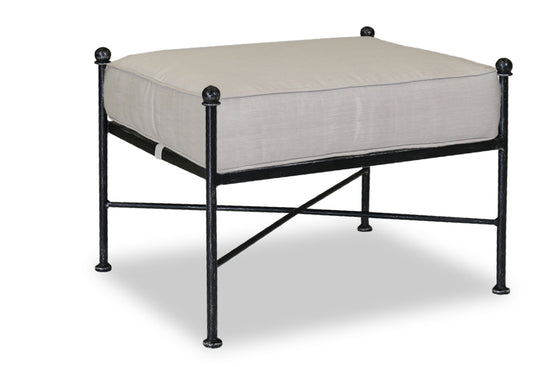 Sunset West Provence Wrought Iron Ottoman with Cushion