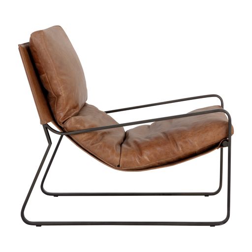 Sunpan Zancor Lounge Chair - Tan Leather
