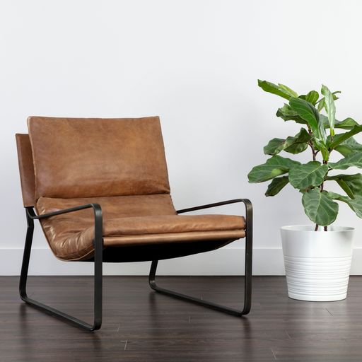 Sunpan Zancor Lounge Chair - Tan Leather