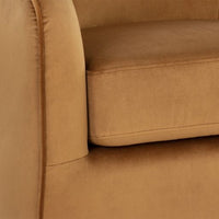 Sunpan Hazel Swivel Lounge Chair in Gold - Belfast Heather Grey / Black Sky / Blush Sky / Burgundy Sky / Deep Green Sky / Navy Blue Sky / Dark-Bronze Gold Sky