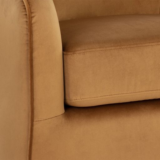 Sunpan Hazel Swivel Lounge Chair in Gold - Belfast Heather Grey / Black Sky / Blush Sky / Burgundy Sky / Deep Green Sky / Navy Blue Sky / Dark-Bronze Gold Sky