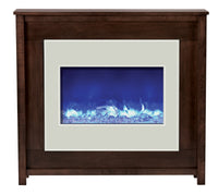 Amantii Electric Fireplace Zero Clearance Unit 30" with 32" x 26" White Glass Surround