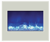 Amantii Electric Fireplace Zero Clearance Unit 30" with 32" x 26" White Glass Surround