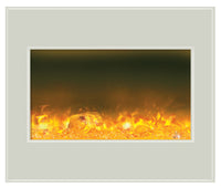 Amantii Electric Fireplace Zero Clearance Unit 30" with 32" x 26" White Glass Surround