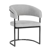 Sunpan Marris Dining Armchair Gold-Danny Teal / Gunmetal-Belfast Heather Grey