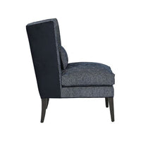 Sunpan Kenzo Lounge Chair in Chevron Grey - Antonio Charcoal / Fuego Navy - Abbington Navy